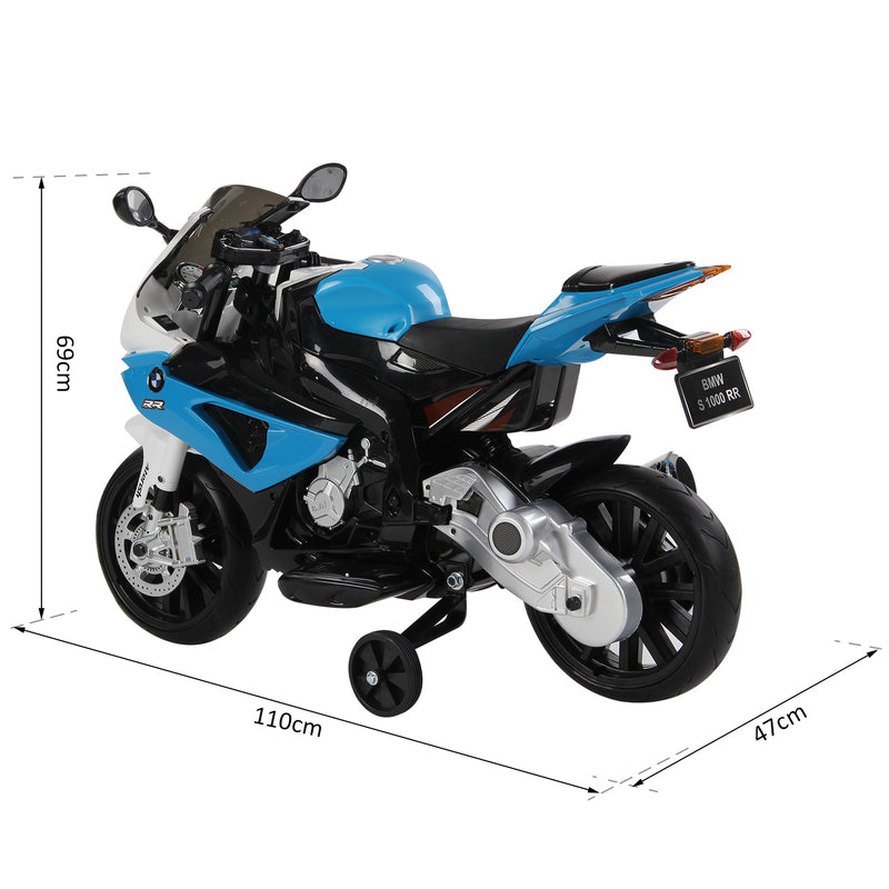 Moto Elettrica per Bambini 12V BMW RR Nero e Blu-4