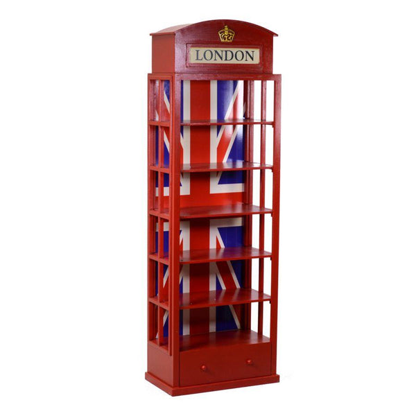 prezzo Libreria 6 Ripiani 1 Cassetto 48x27xh146 cm in Legno London Rosso