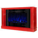 Camino Elettrico da Pavimento 72,5x121,5x30 cm Effetto Fiamma 1500W Bernard mini rosso & Adeli-2