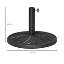 Base per Ombrellone da Giardino Ø45 cm Effetto Rattan Nero-3