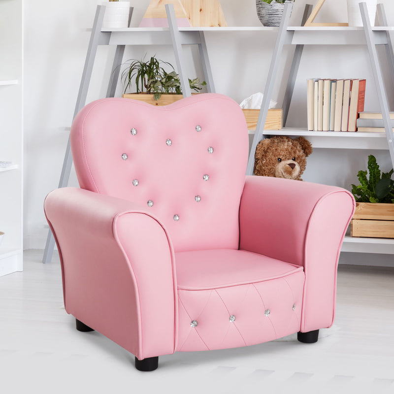 Poltroncina Mini per Bambini 59x41,5x49 cm in PVC Rosa-2