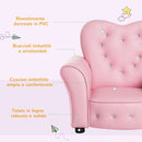 Poltroncina Mini per Bambini 59x41,5x49 cm in PVC Rosa-4