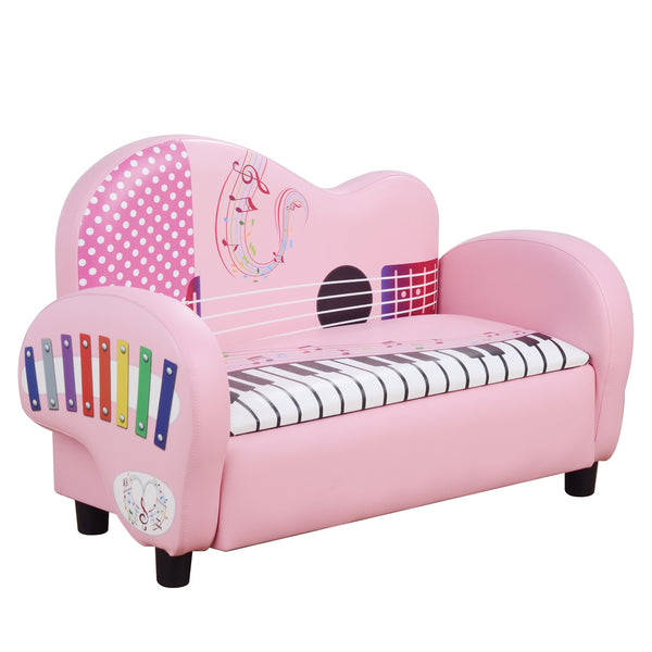 acquista Sofa Sofa für Kinder 2 Sitze Musikalische Fantasie 75x38x50 cm Rosa