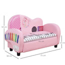 Divano Sofa per Bambini 2 Posti Fantasia Musicale 75x38x50 cm  Rosa-3