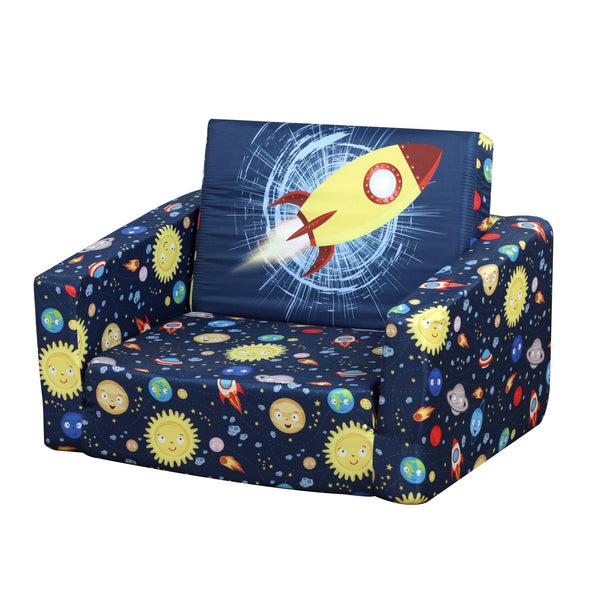 sconto Mini-Sessel für Kinder Fantasy Space 56x42x39 cm Blau