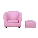 Poltroncina Mini per Bambini con Pouf Poggiapiedi   Rosa-4