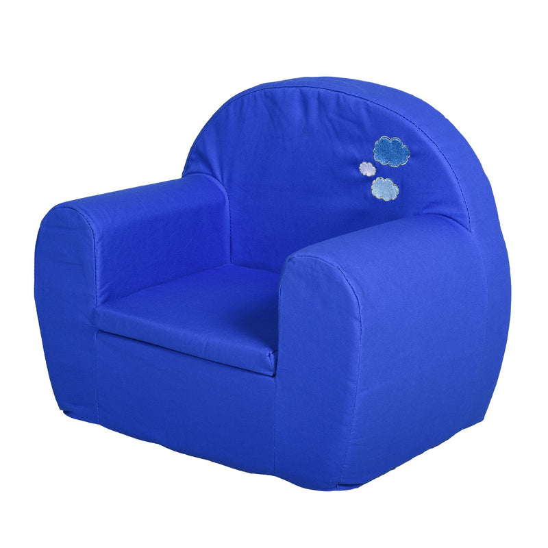 Poltroncina Mini per Bambini 53x35x44,5 cm in Cotone  Blu-1