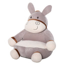 Poltroncina per Bambini 60x55x60 cm in Peluche Asino Grigio-1