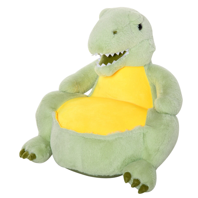 Poltroncina per Bambini 60x55x59 cm in Peluche Dinosauro Verde-1