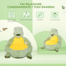 Poltroncina per Bambini 60x55x59 cm in Peluche Dinosauro Verde-6