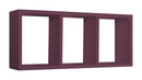 Mensola Rettangolare 3 Scomparti da Parete 70x30x15.5 cm in Fibra di Legno Tristano Viola Melanzana-1