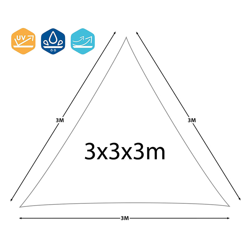 Tenda Vela da Giardino Triangolare 3x3x3 m Rizzetti Sabbia-2