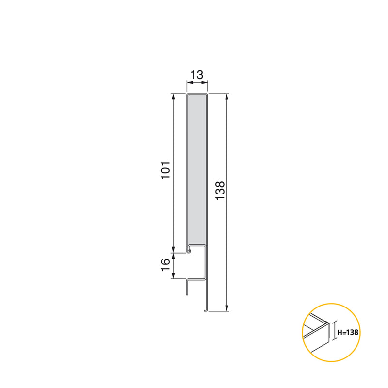 Cassetto Esterno Concept 30 Kg H138 mm P 450 Verniciato Bianco Acciaio Emuca-2