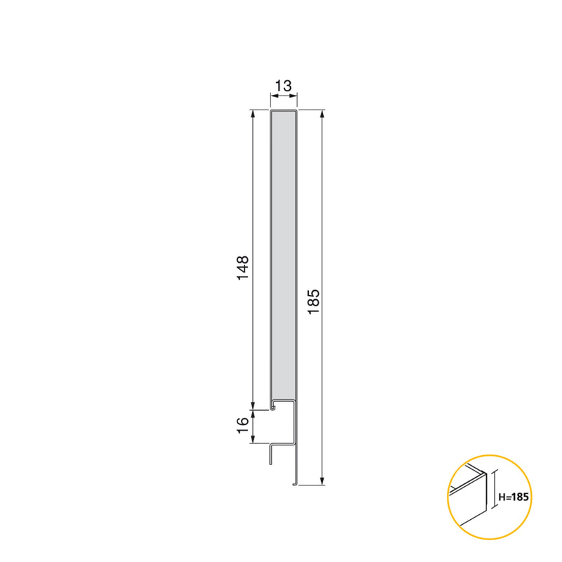 Cassetto Esterno Concept 30 Kg H185 mm P 350 Grigio Antracite Acciaio Emuca-2