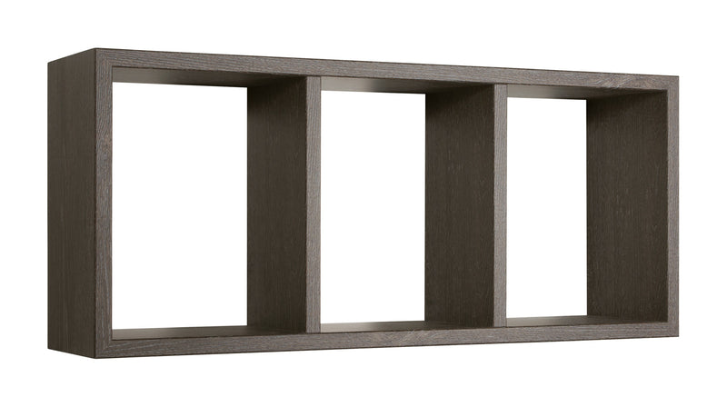 Mensola Rettangolare 3 Scomparti da Parete 70x30x15.5 cm in Fibra di Legno Tristano Rovere Scuro-1