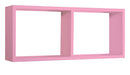 Mensola Rettangolare 2 Scomparti da Parete 70x30x15,5 cm in Fibra di Legno Morgana Rosa Blush-1