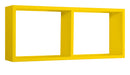 Mensola Rettangolare 2 Scomparti da Parete 70x30x15,5 cm in Fibra di Legno Morgana Giallo Canarino-1