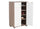 Schuhschrank 2 Türen 5 Regale 60 x 36 x 89,7 cm in Eiche und weißem Holz