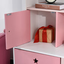 Libreria Scaffale Portagiochi per Cameretta 80x34x130 cm  Rosa-10