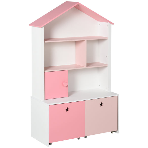 online Bücherregal Regal Spielzeughalter für Schlafzimmer 80x34x130 cm Rosa