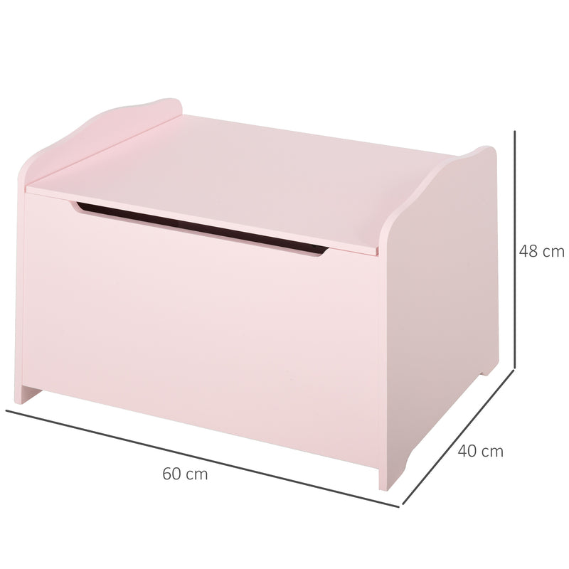 Cassapanca Baule Portagiochi 60x40x48 cm in MDF Rosa-3