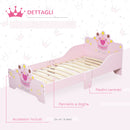 Struttura Letto Singolo per Bambini 143x73x60 cm in Legno di Pioppo Rosa-6