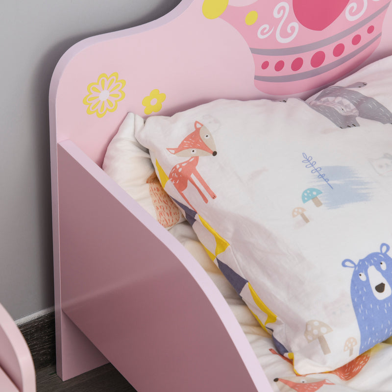 Struttura Letto Singolo per Bambini 143x73x60 cm in Legno di Pioppo Rosa-9