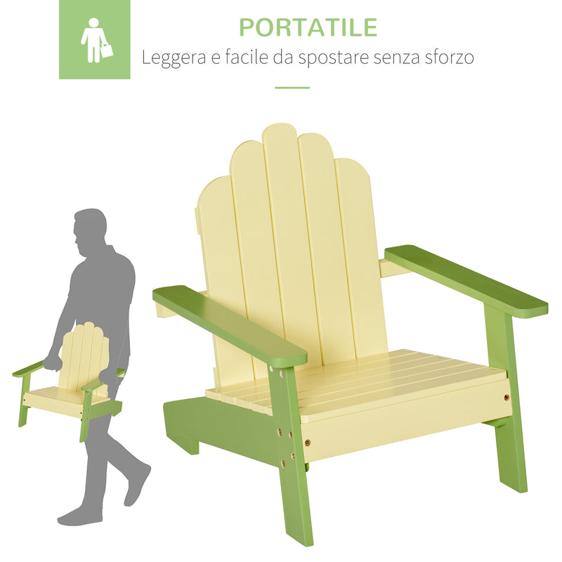 Sedia da Giardino per Bambini in Legno Pino Verde-6