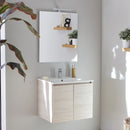 Mobile Bagno Sospeso 60 cm Lavabo e Specchio Bonussi Connor Olmo Chiaro-5