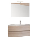 Mobile Bagno Sospeso 90 cm Lavabo Specchio e Doppio Cassettone Bonussi Toby SX Olmo Tierra-1