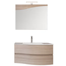 Mobile Bagno Sospeso 90 cm Lavabo Specchio e Doppio Cassettone Bonussi Toby DX Olmo Tierra-1