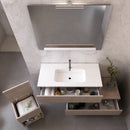 Mobile Bagno Sospeso 100-120 cm Lavabo Specchio 2 Pensili e Sgabello Bonussi Malcom Rovere Trancè-2