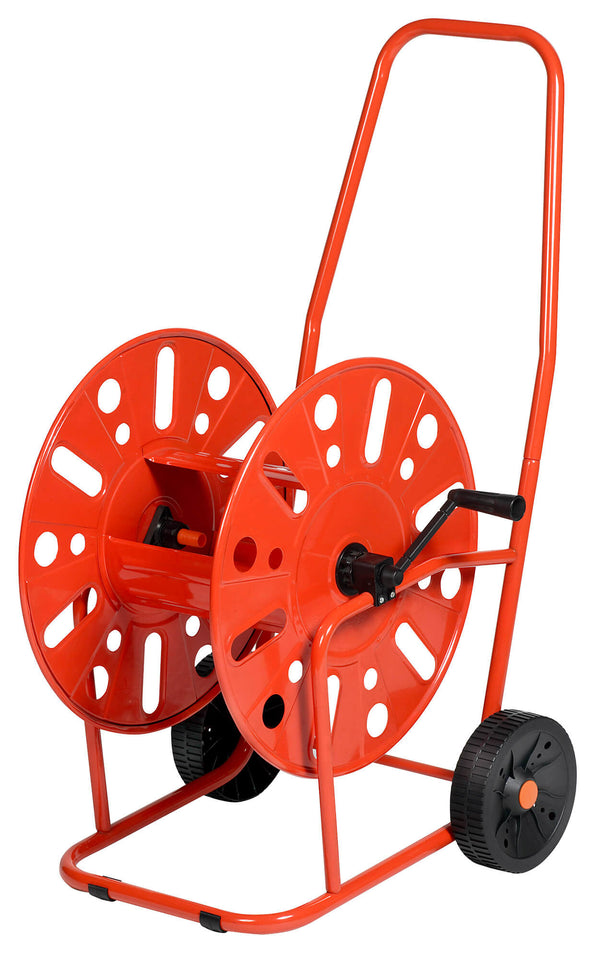 Carrello Avvolgitubo Manuale con Ruote 80 mt Tubo Ø3/4” in Acciaio Verniciato Rosso Agrati sconto