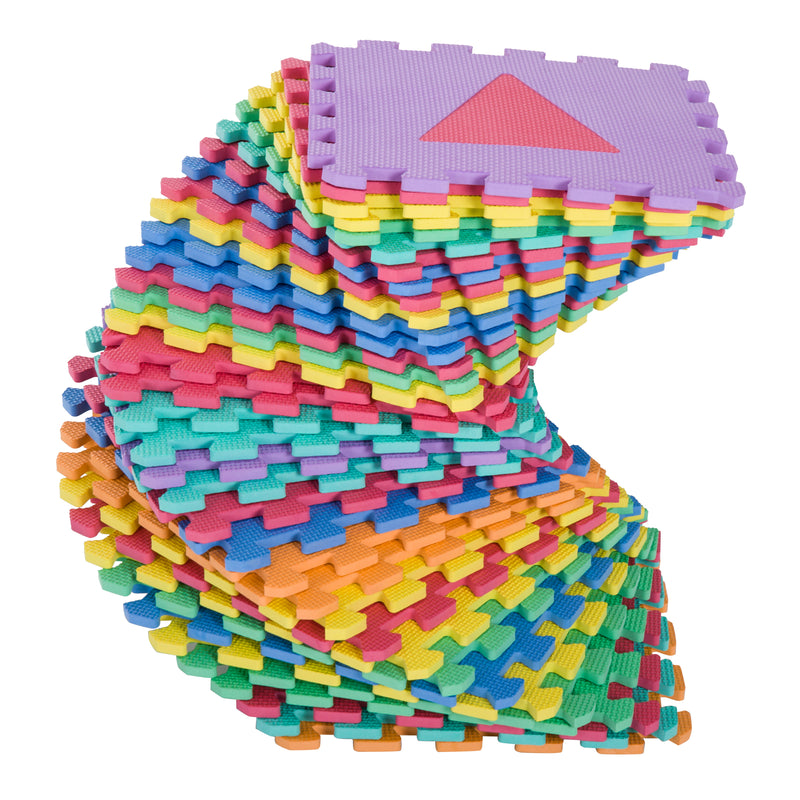 Tappeto Puzzle con Forme Geometriche 36 Tessere 31x31 cm Colorato -6