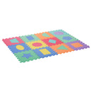 Tappeto per Bambini Puzzle Forme Geometriche 12 Tessere 31x31 cm Colorato -1