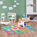 Tappeto per Bambini Puzzle Forme Geometriche 12 Tessere 31x31 cm Colorato -2