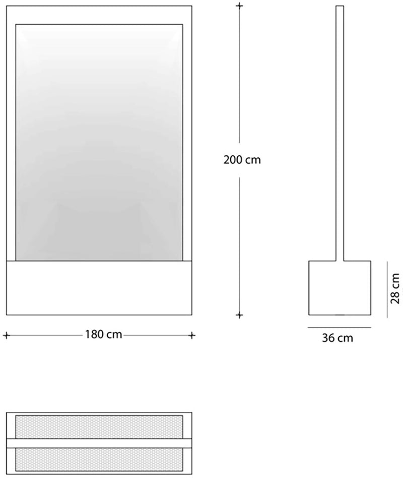 Cascata a Finestra Verticale 180x200x36 cm con Faretti in Acciaio Bianca-4