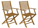 Set 2 Sedie da Giardino Pieghevoli 56x53x92 cm con Braccioli in Legno Naturale-1