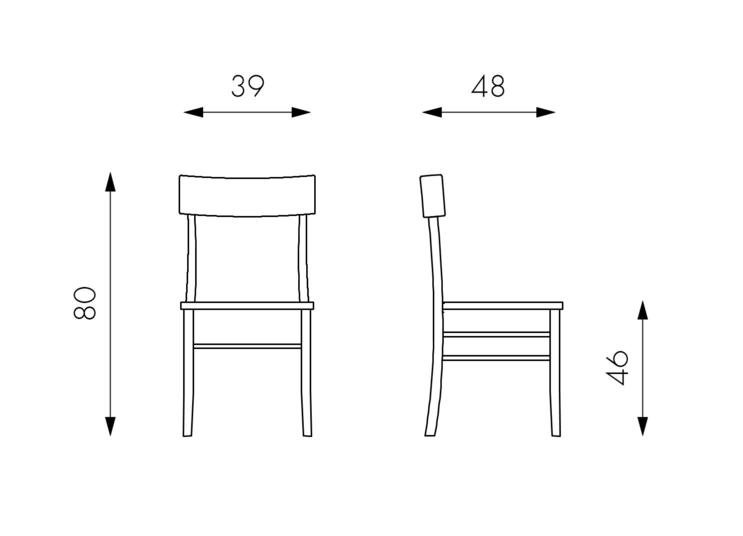 Set 2 Sedie 48x39xH80 cm in Legno Brera Grigio Chiaro-4