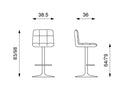 Set 2 Sgabelli Bar 36x38,5xH83/98 cm in Similpelle Kurt Tortora-3