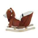 Cavallo a Dondolo in Legno Orso per Bambini Marrone -4