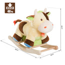 Mucca a Dondolo per Bambini in Peluche e Legno -3