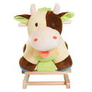 Mucca a Dondolo per Bambini in Peluche e Legno -4