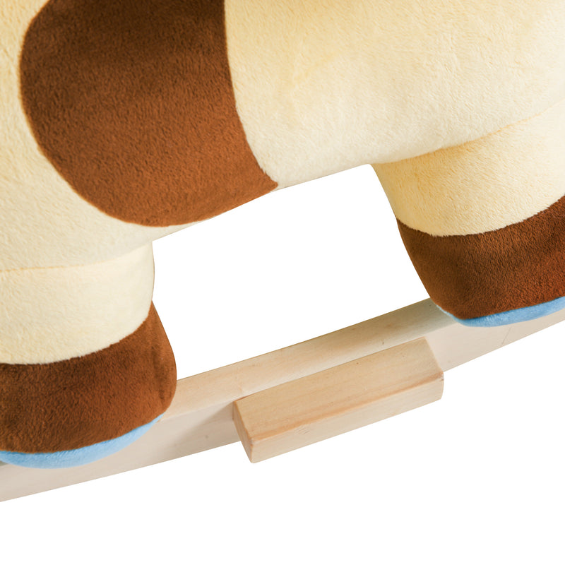 Mucca a Dondolo per Bambini in Peluche e Legno -7