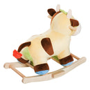 Mucca a Dondolo per Bambini in Peluche e Legno -9