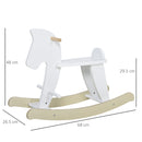 Cavallo a Dondolo per Bambini 68x26,5x48 cm in Legno Bianco-3