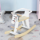 Cavallo a Dondolo per Bambini 68x26,5x48 cm in Legno Bianco-2