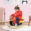 Dondolo per Bambini in Legno Moto in Peluche 60x25,5x48 cm con Suoni  Rosso e Giallo-2