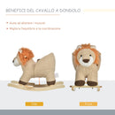 Dondolo per Bambini in Legno Leone in Peluche con Suoni -4