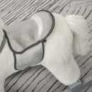 Cavallo a Dondolo in Peluche e Legno con Orsetto e Suoni Bianco-8